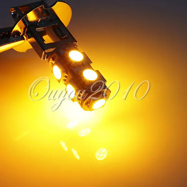 Big Promotion H3 5050 SMD 9 LED Amber Yellow Car Auto Fog Headlight Daytime Runing Head Lights Bulb Lamp DC12V | Автомобили и