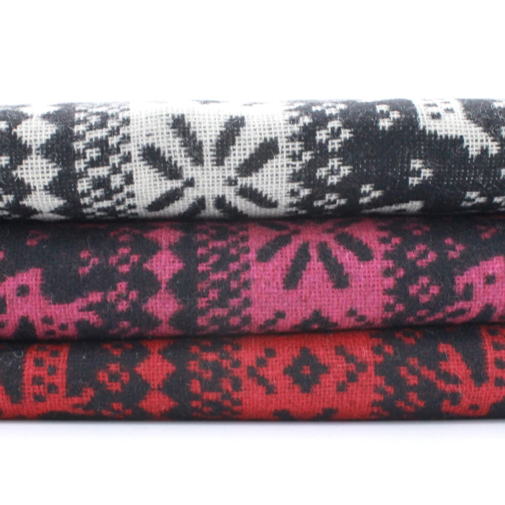YLZZ Three Colors Christmas Deer Pattern Winter Plaid Sweater Scarf DIY Woollen Fabric Coat Wool 150cmX50cm | Дом и сад
