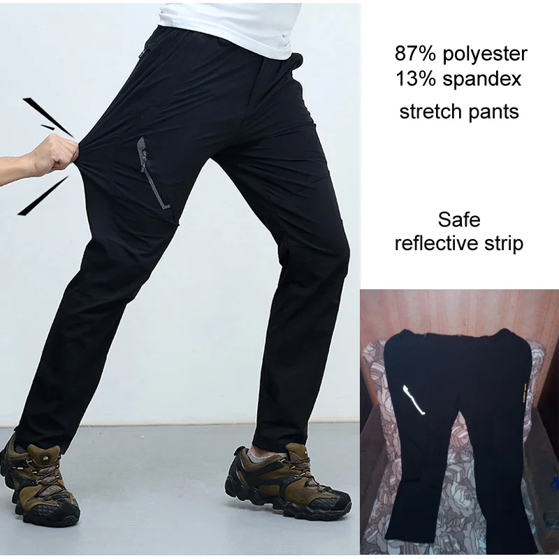 LoClimb размера плюс 8XL уличные походные брюки мужские летние стрейч водонепроницаемые брюки для мужчин рыбалка/треккинг/горные брюки AM012