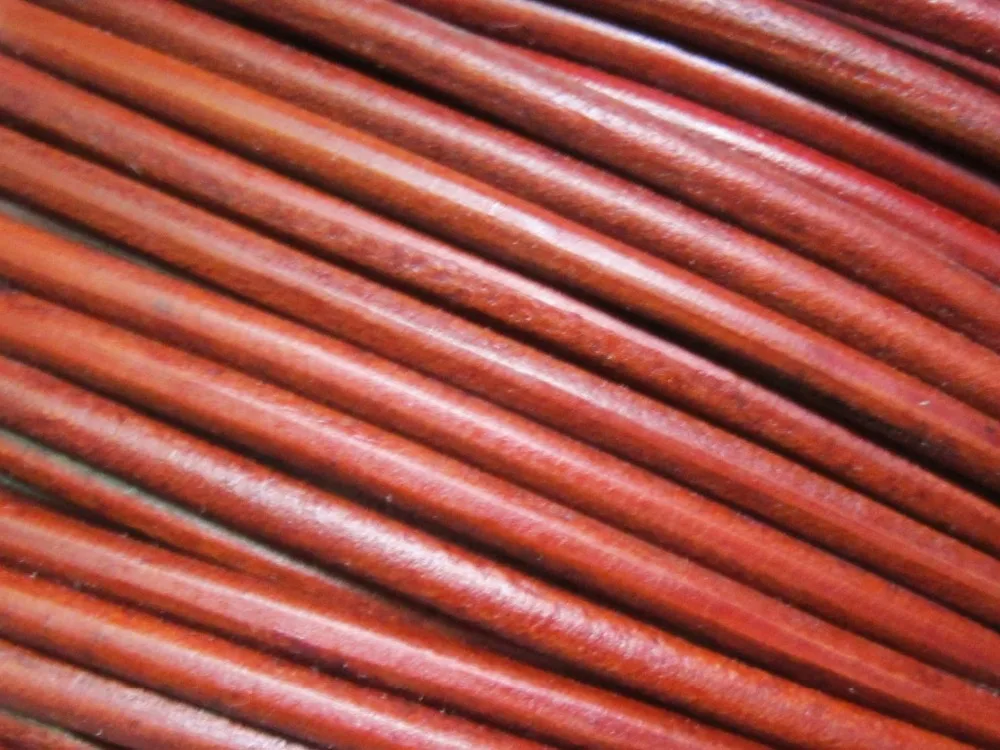 4mm Round leather Distressed genuine cord Ancient brown | Украшения и аксессуары
