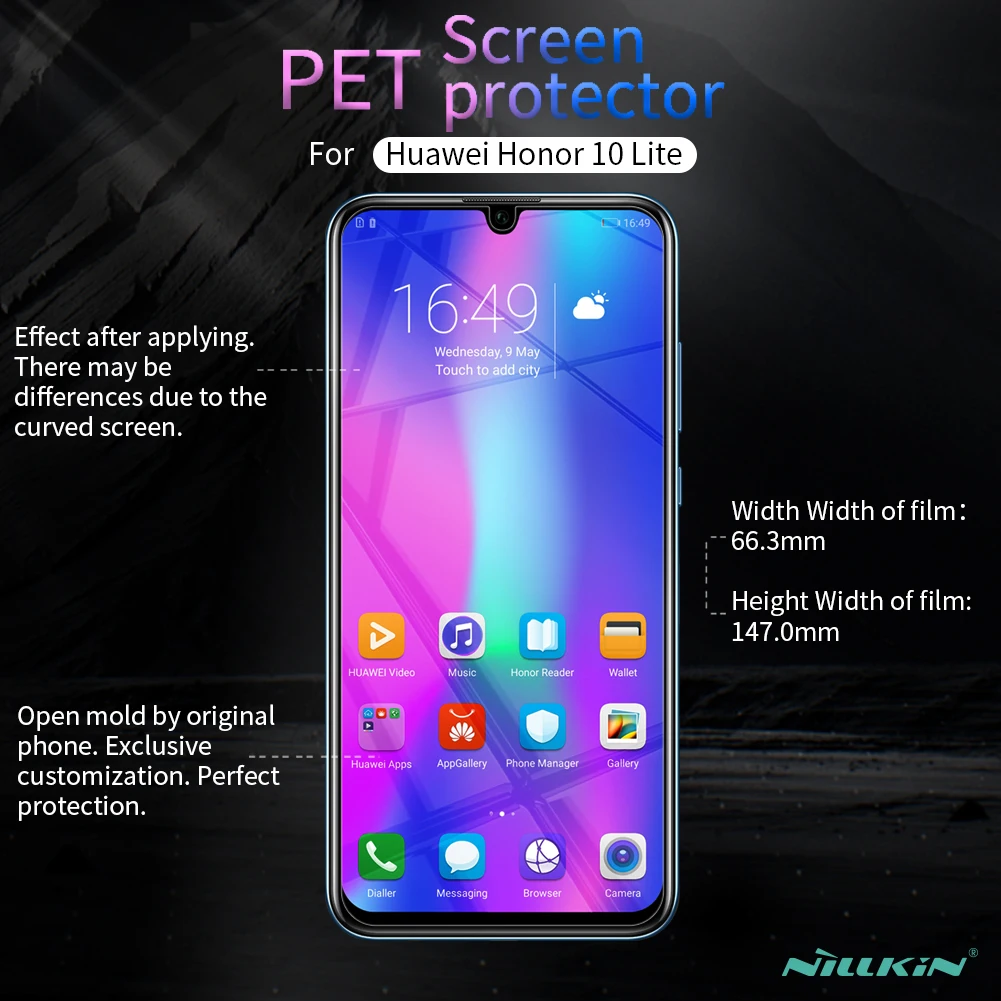 Антибликовая Защитная пленка для Huawei Honor 10 lite матовая с защитой от отпечатков