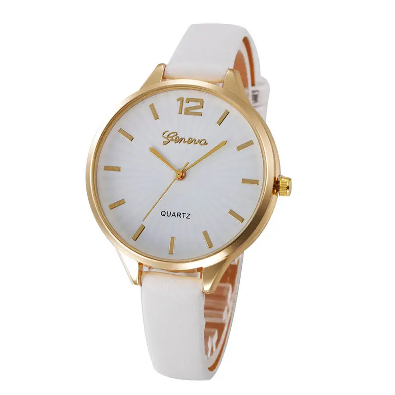 

Women Casual Dress Watches Simple Style Ladies Clock Faux Leather Quartz Analog Wrist Watch For Female Clock Relogio Feminino #D