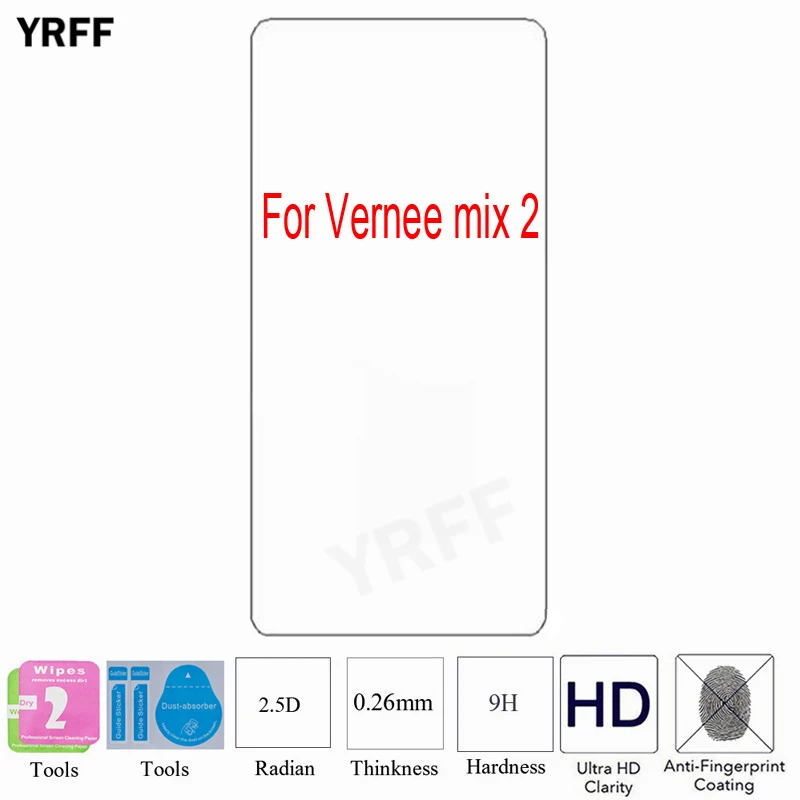 Защитное стекло для Vernee mix2 2 шт. 2.5D 0 25 мм 9H закаленное Защитная пленка mix