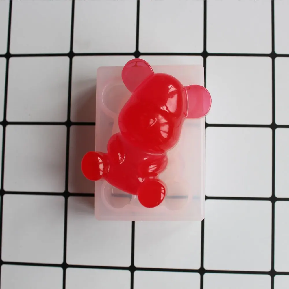 Милая силиконовая форма для сидящего медведя DIY глина эпоксидная смола украшения