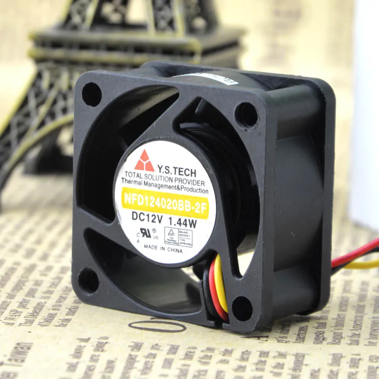 Вентилятор охлаждения Y.S.TECH, 4 см, NFD124020BB-2F 4020, 12 В, 1,44 Вт, 40x40x20 мм