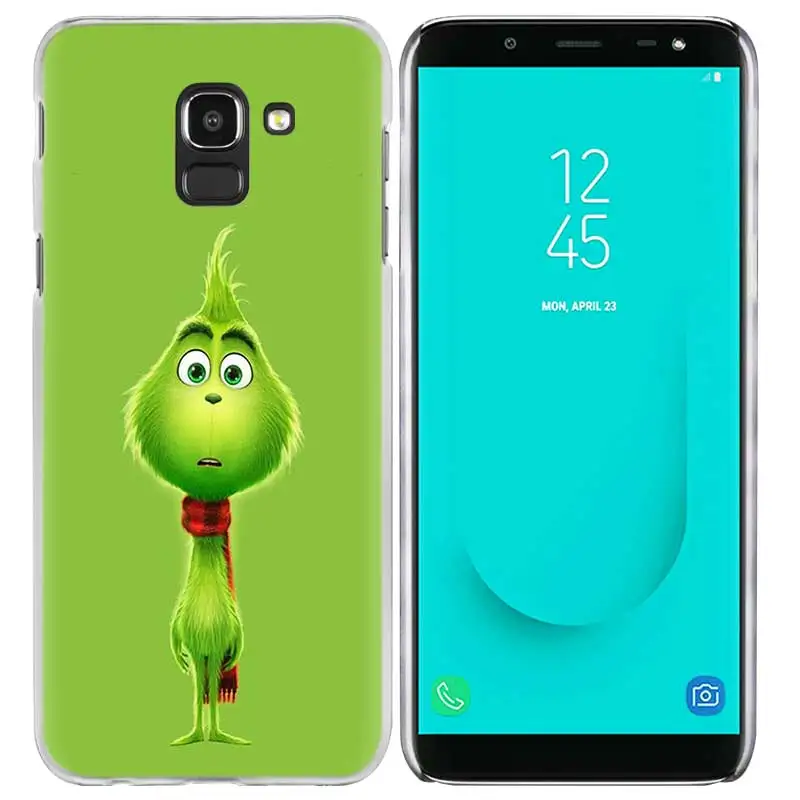 Чехол Жесткий ПК для Samsung Galaxy J2 J3 J4 J5 J6 J7 J8 премьер-плюс зеленый Гринч Рождество Coque