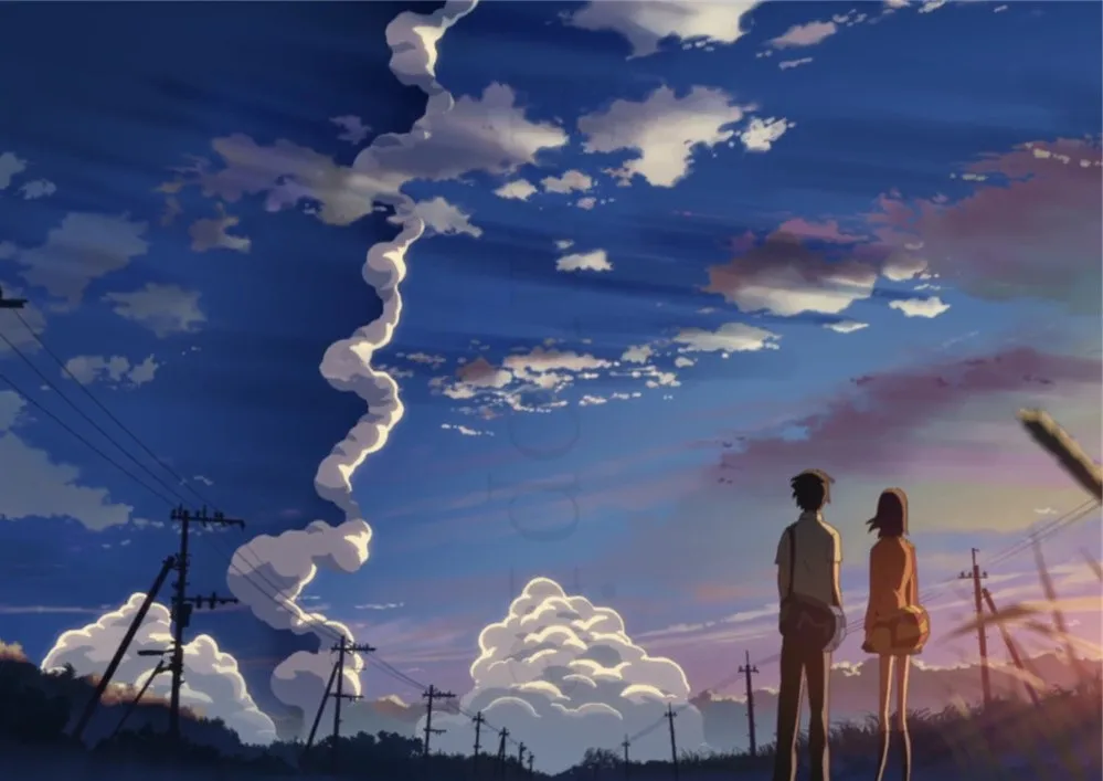 Японский мультфильм плакаты Makoto Shinkai ваше имя наклейки на стену с белым покрытием бумага печатает высокой четкости украшения дома - Цвет: Цвет: желтый