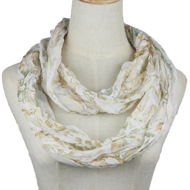 Для женщин легкое кольцо шарф цветочный снуд бесконечность шарфы для дамы твил