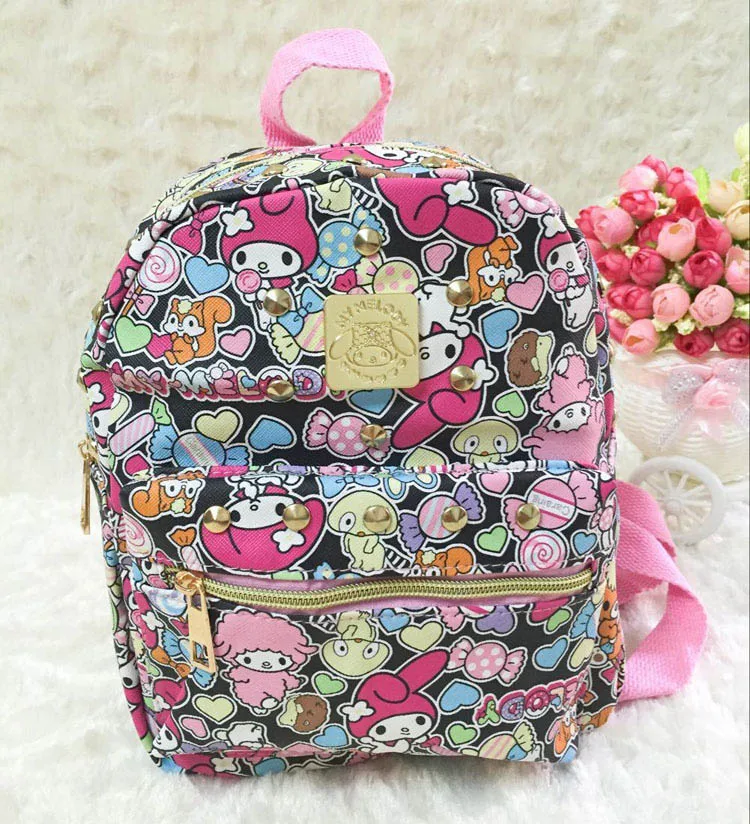 F Hello kitty сумка Детская Мультфильм My Melody большие сумки для девочек путешествия KT рюкзак Водонепроницаемый девушка школьная сумка на плечо хорошее качество - Цвет: F