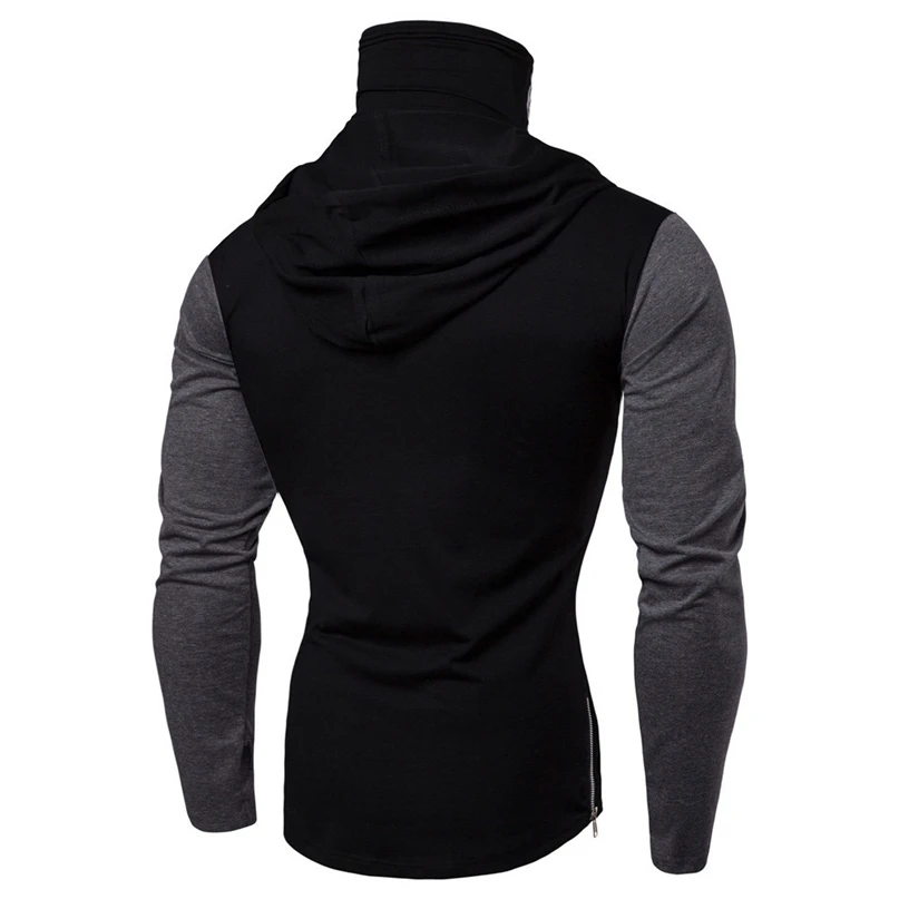 Повседневная Толстовка модная мужская зимняя шапка с защитой лица от ветра Череп Сращивание пуловер Длинный рукав Велоспорт Толстовка Топы блузка#4NV22# N