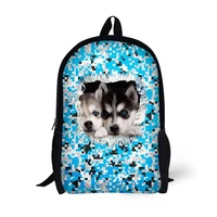 blue camouflage animal dog cat generic backpack bag kids school bags for age 6 15 teenage girls boys bag pack 17 inch bookbag