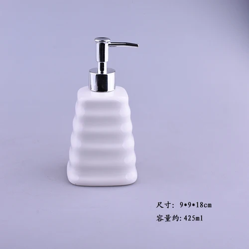 White7 425ml Аксессуары для украшения дома ванной комнаты, керамическая эмульсия дозирующая бутылка портативная, отель клуб гель для душа бутылка шампуня - Цвет: White7 425ml