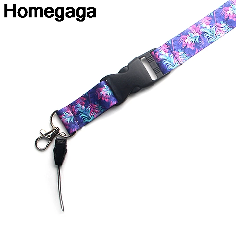 Homegaga ремешки с фиолетовыми цветами и листьями для шеи идентификационный значок