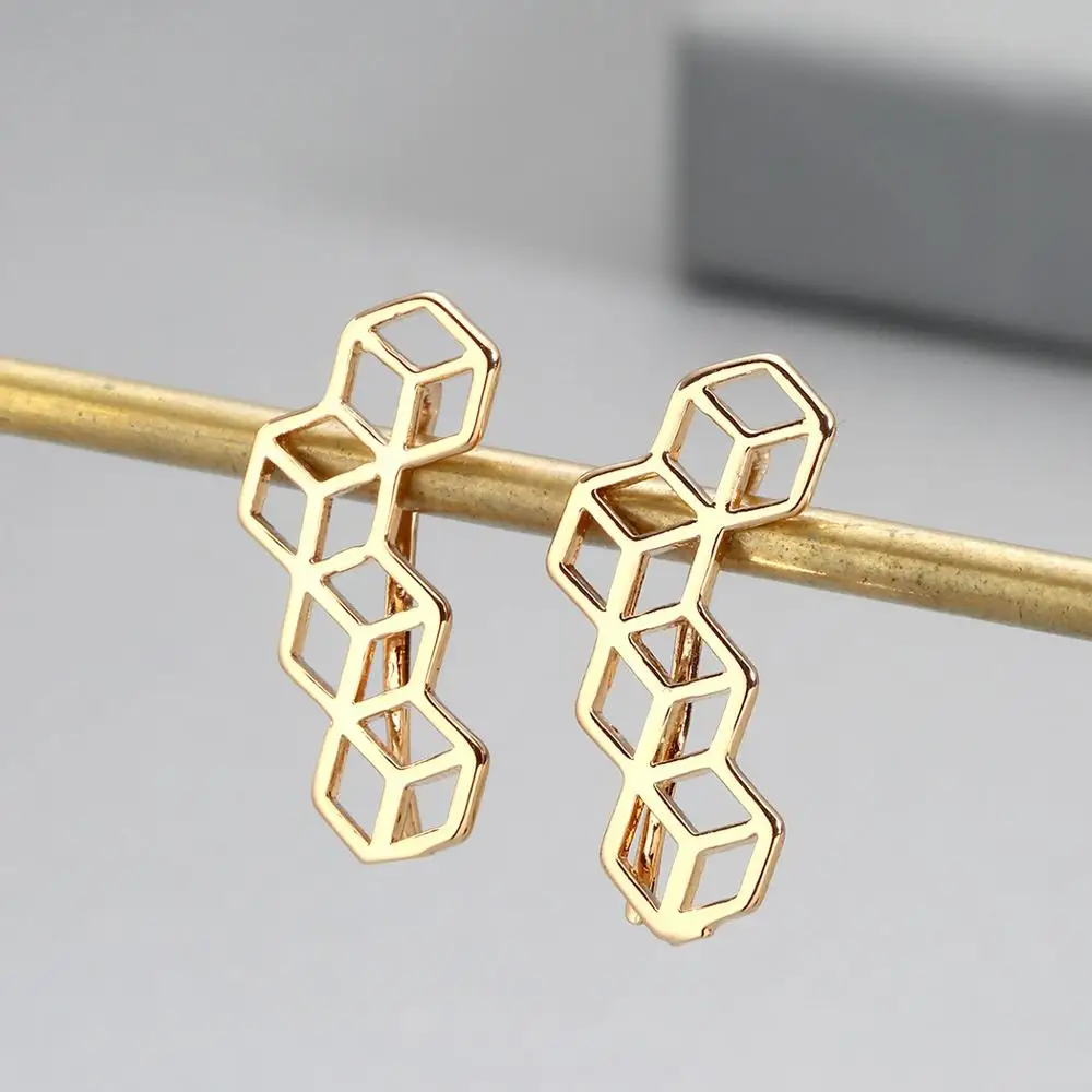 Женские сережки-волны Chereda сережки в форме S геометрической формы массивные 10