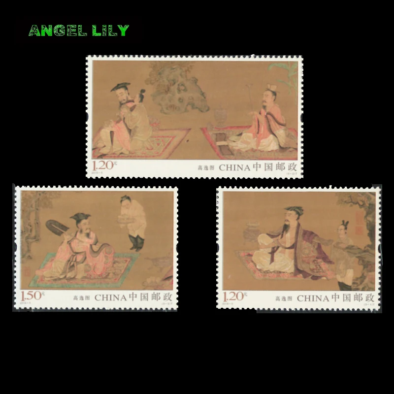 3 шт./компл. китайская винтажная известная картина Gaoyi все новые почтовые штампы
