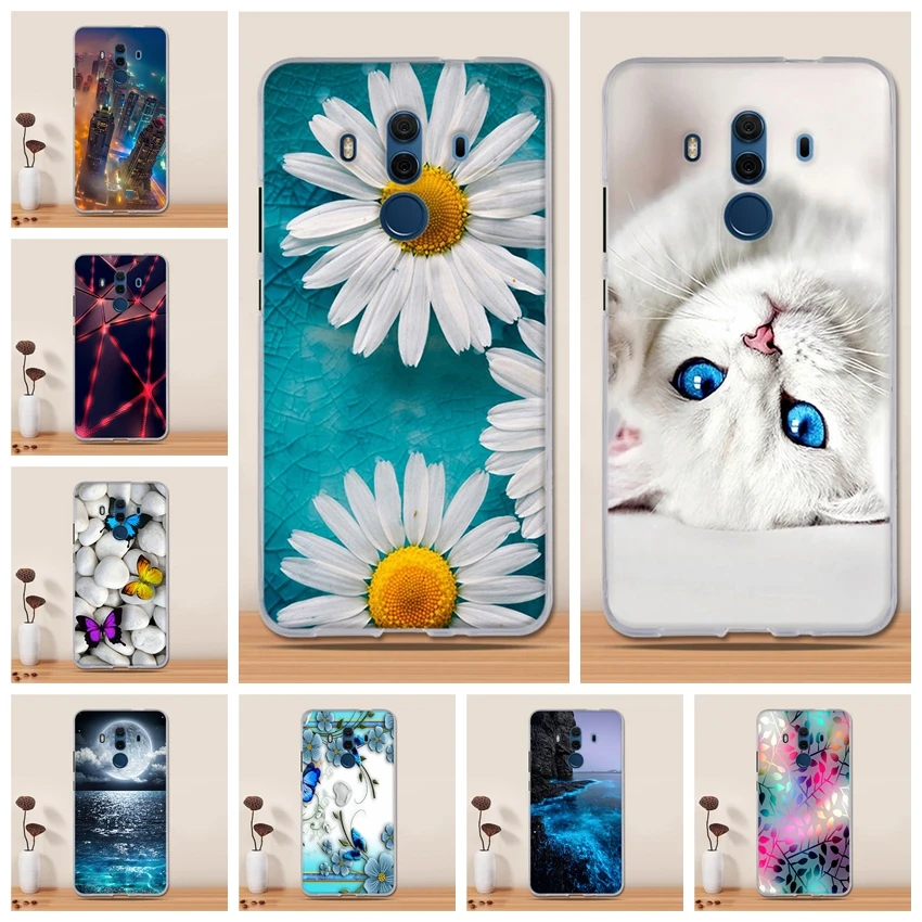 Чехол для Huawei Mate 10 Pro силиконовый мягкий чехол из ТПУ с узором противоударный