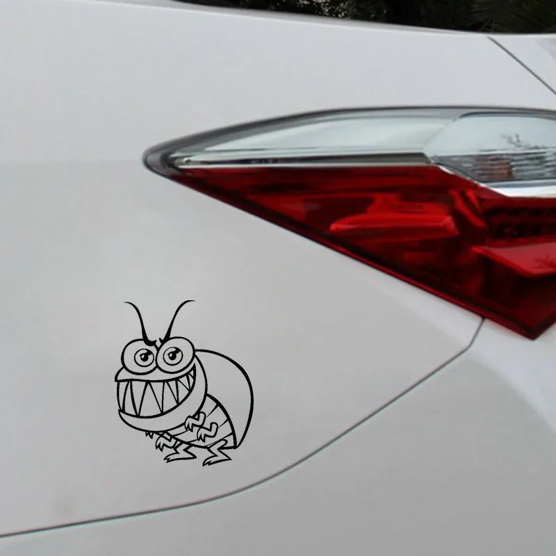 

YJZT 12.8CM*15.3CM Dazzling Minimalist Cartoon Interesting Insect Cool Vinyl Decal Cute Car Sticker Black/Silver C19-1412