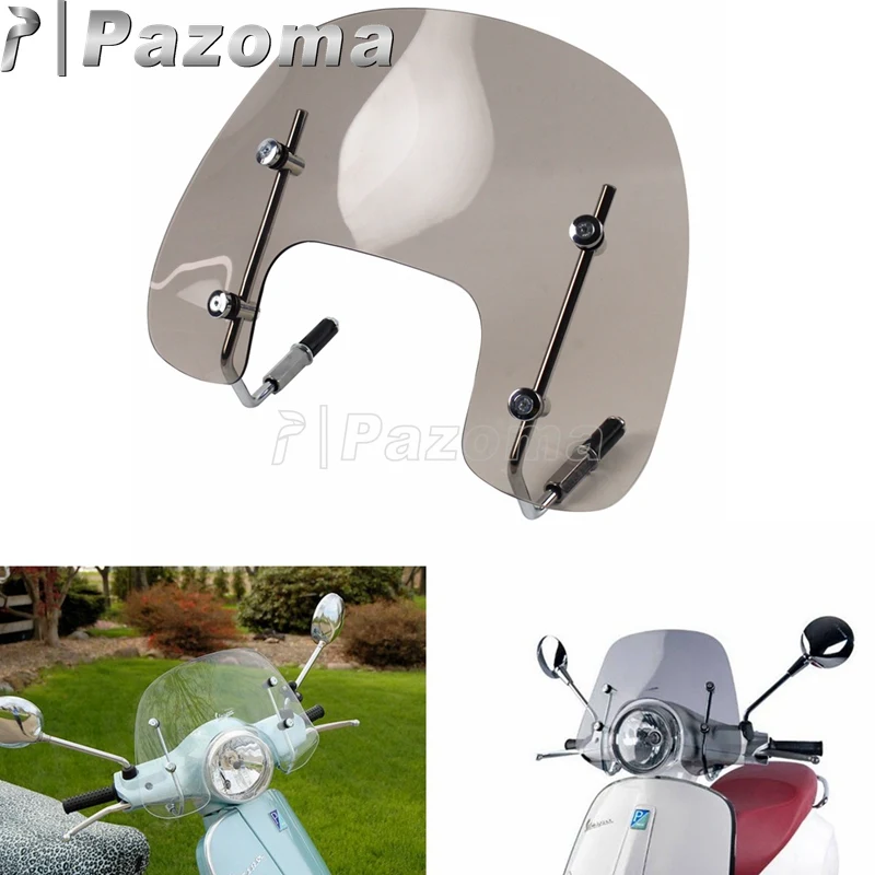 

Clear/ Smoke Motorcycle Windscreen Windshield Scooter Flyscreen Spoiler W/ Mounting Bolt-On Wind Deflector for S125 S 125 S-125