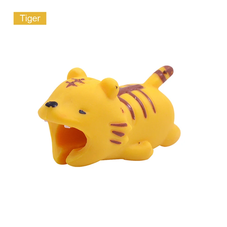 Tiger CHIPAL большой укус животных кабель протектор для iPhone USB органайзер для кабеля данных зарядное устройство моталки Chompers Акула панда мультфильм укусы - Цвет: Tiger