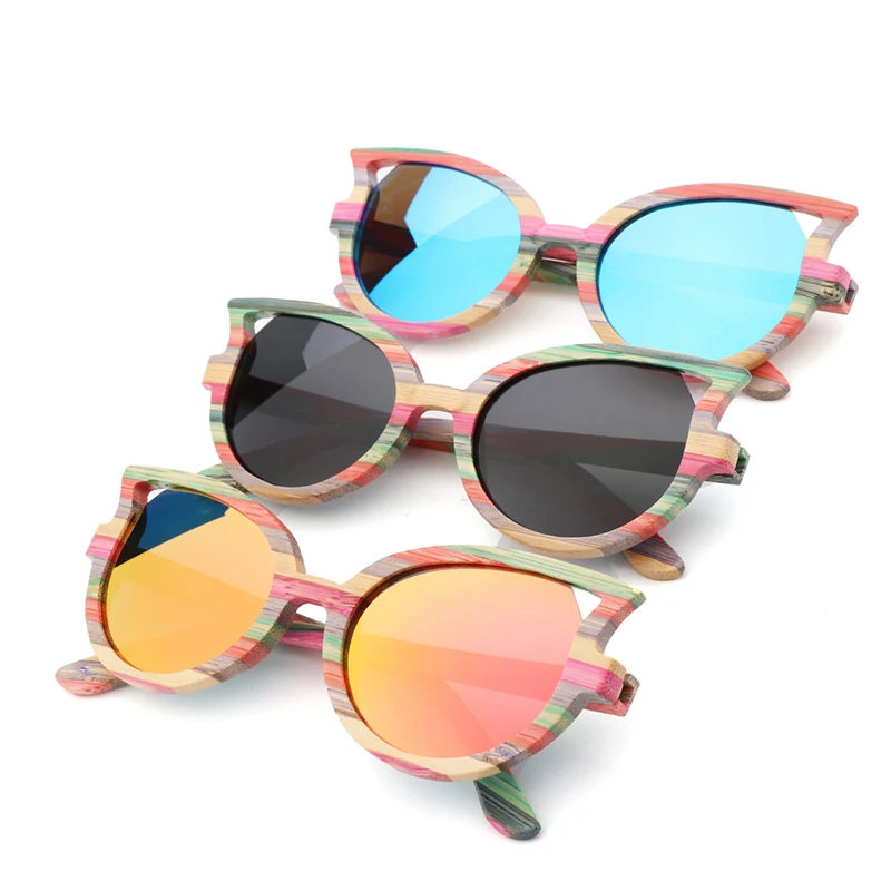 Женские солнцезащитные очки ручной работы роскошные бамбуковые в стиле ретро с