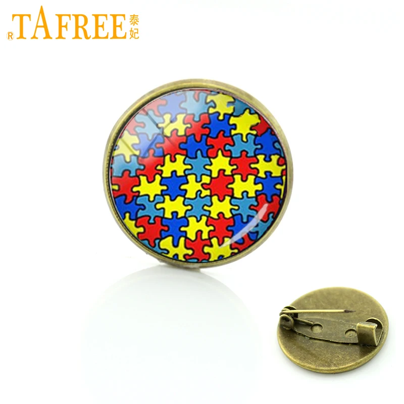 TAFREE аутизма Броши с сердечком застежкой модно цвет аутизм головоломка значок