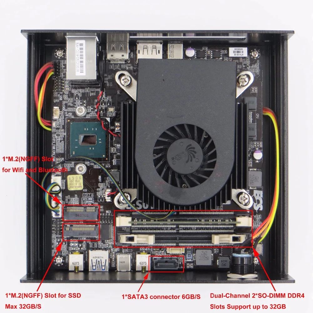 ICELEMON HTPC Intel core i3 7100 3.9GHz Windows PC computador with Dual channel ddr4 2133 RAM M.2 2280 NVMe SSD windows 10 64 | Компьютеры
