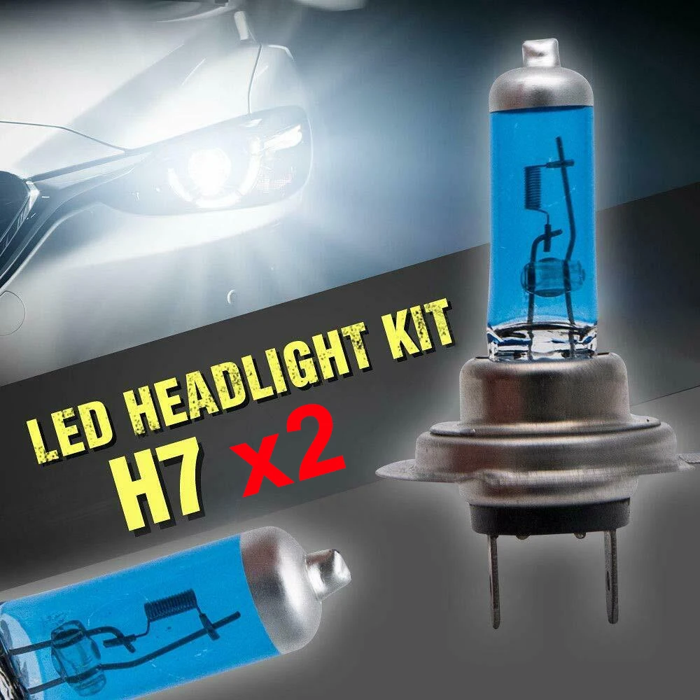 2 шт. супер белая галогенная лампа H1 H3 H4 H7 H11 H15 5000K 100W 12V автомобильная фара|Лампы