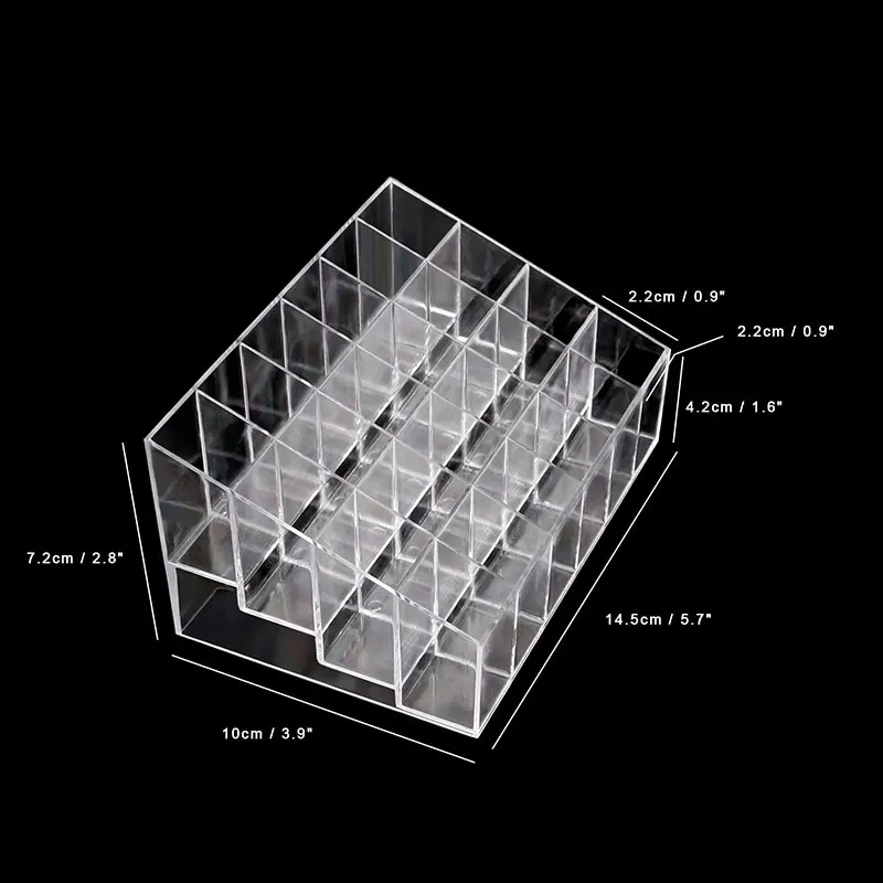 24 ячейки для губной помады акриловая коробка хранения косметики прозрачный