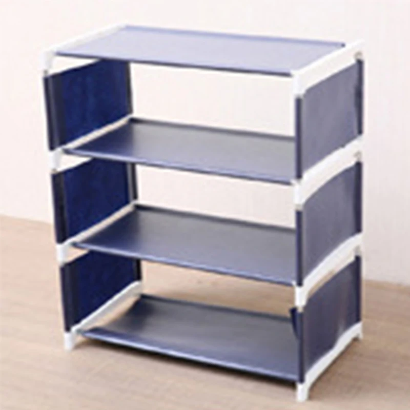 4 layer blue Стеллаж для обуви, органайзер, 3 Многослойные стойки, многофункциональные Твердые полки, для комнаты, современный, 4 слоя, для обуви, для гостиной, спальни, для хранения - Цвет: 4 layer blue