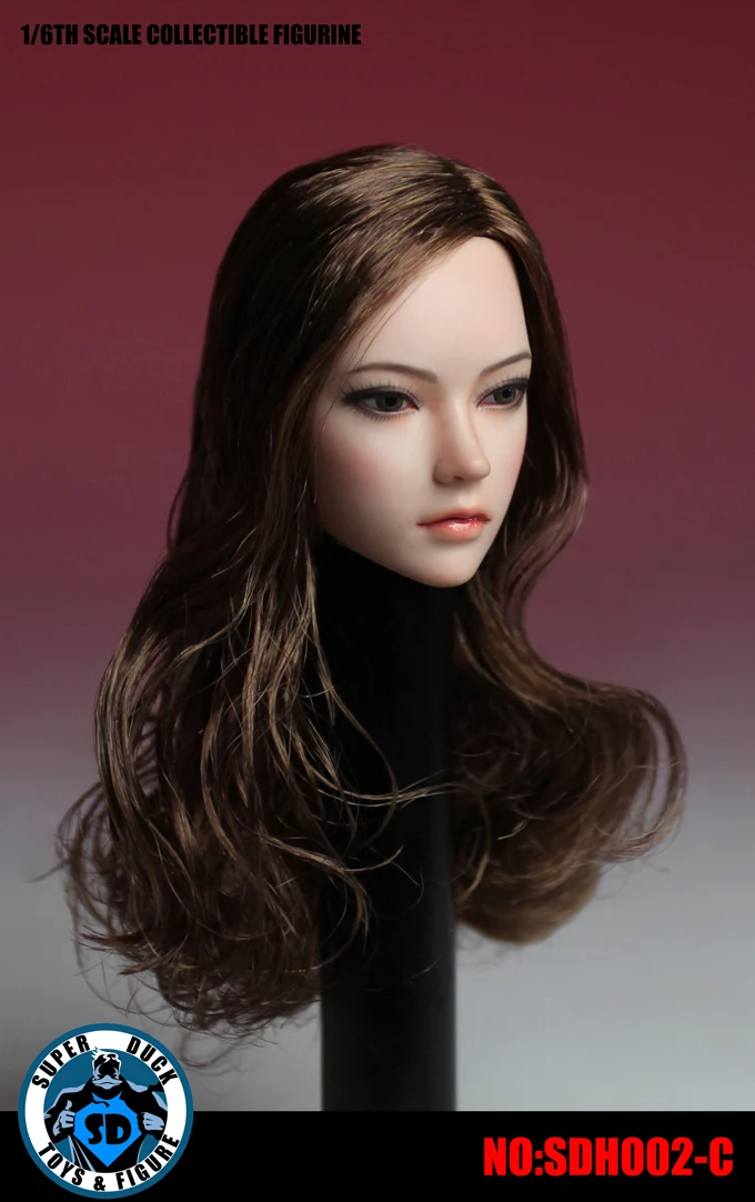 1/6 женская голова Лепить Короткие волосы SDH002A B C для 1" PHICEN бледная фигура