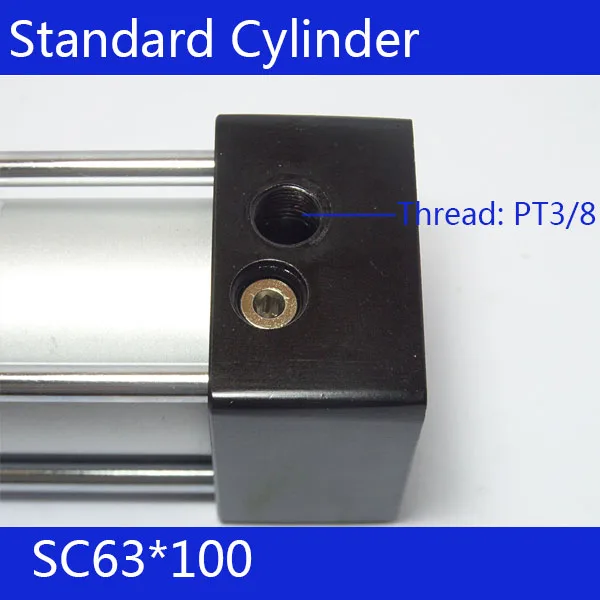

SC63*100 63mm Bore 100mm Stroke SC63X100 SC Series Single Rod Standard Pneumatic Air Cylinder SC63-100