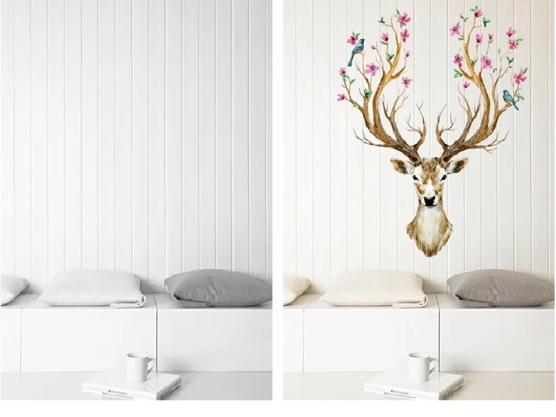 Красивые настенные наклейки с оленем Sika для гостиной украшение дома фон из ПВХ