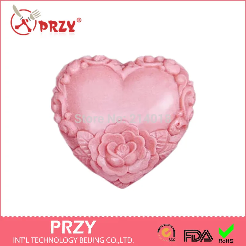 

Valentine's Day DIY heart /rose shape handmade soap mold candle molds silicon mould Chocolate Candy Moulds Form of Cake