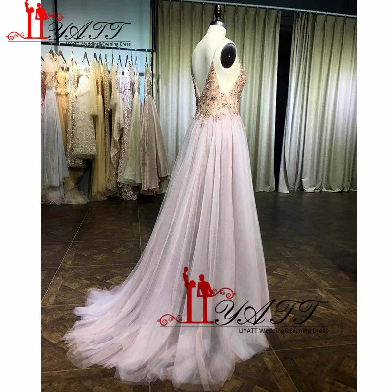 Newest 2019 Lovely Gown Crystal Straps Sexy Spaghetti Formal Prom Dress Cute A line Tulle Pink Evening Sleeveless | Свадьбы и