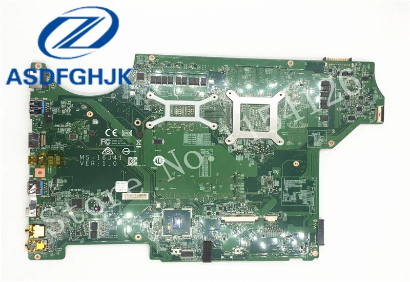 Материнская плата для ноутбука MSI GE62 GE72 6QF материнская плата MS-16J41 DDR3 SR2FQ i7-6700HQ неинтегрированная N16E-GT-A1 протестирована