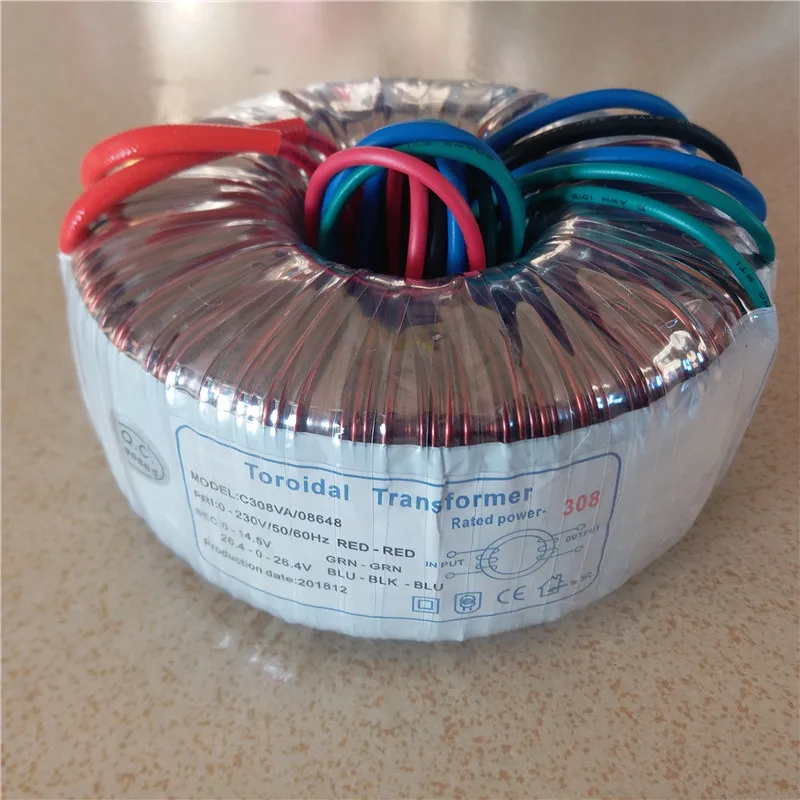 26 4 V-0-26 V 5.7A 14 5 0.5A тороидальный трансформатор 308VA 230V медный пользовательский для