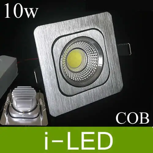 Горячая Распродажа квадратный серебряный светодиодный Cob светильник 10 Вт 120 лм с