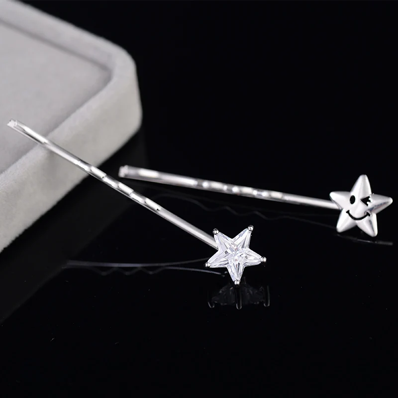 EASYA новая мода Сверкающая Звезда заколка для волос украшения металл милая улыбка