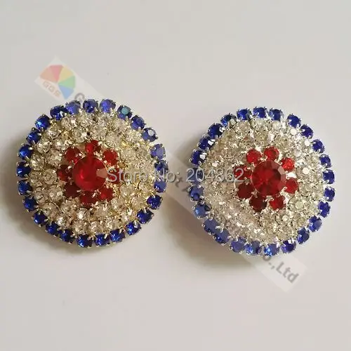 20 шт. 25 мм модные чешские красные и королевские синие стразы кристаллы пуговицы