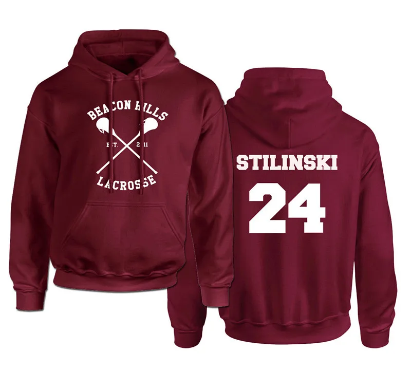 Толстовка с изображением волка маяка холмов Лакросс лого подростков Stilinski