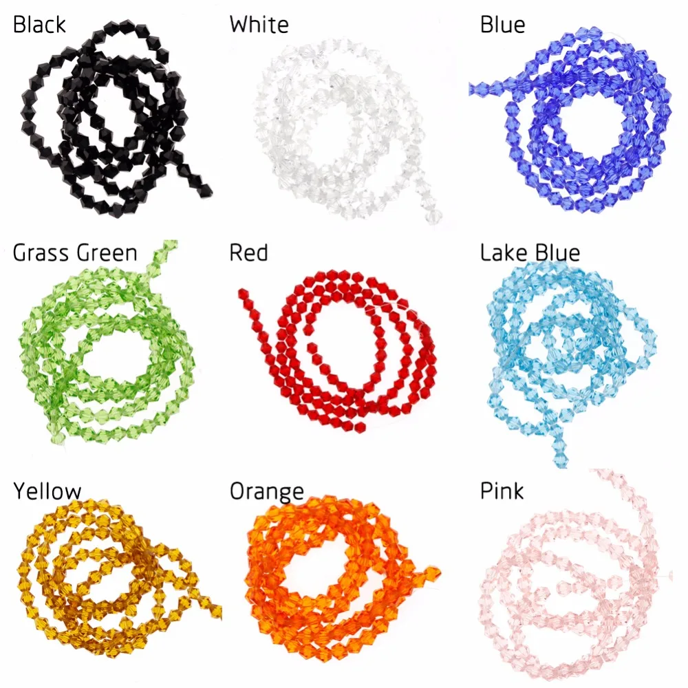 Ромб стеклянные хрустальные бусины мм 4 различные цвета ювелирных изделий