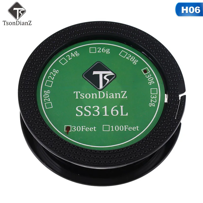 10 м/рулон SS316L провода 32ga 30ga 28ga 26ga 24ga 22ga 20ga нагревательный провод DIY сопротивление катушки провода