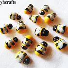 1000 шт.лот, деревянные мини-наклейки в виде желтой пчелы, набор для скрапбукинга, Развивающие Игрушки для раннего обучения, детские игрушки для детского сада, OEM