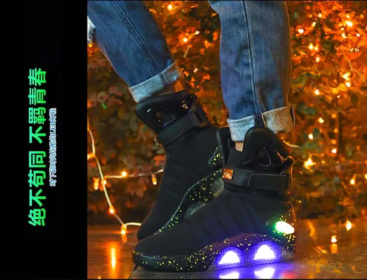 Strongshen/Новинка г. 39-45 размер/USB заряжаемые кроссовки Led детская обувь с подсветкой большие повседневные кроссовки для мальчиков и девочек светящаяся обувь