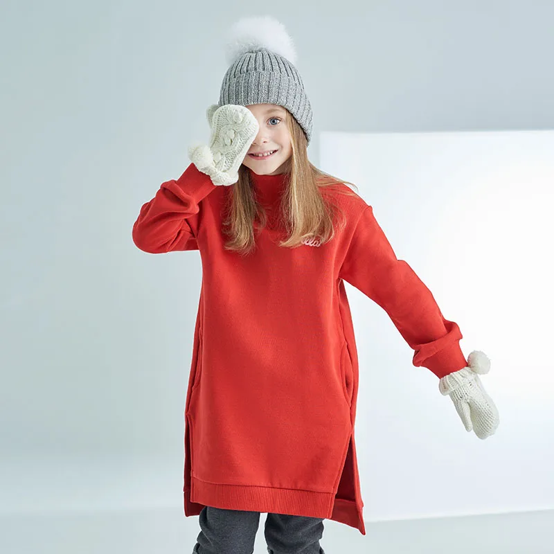 DBK8388 Dave Bella дети От 5 до 13 лет платье с капюшоном Осень Высокое качество платья