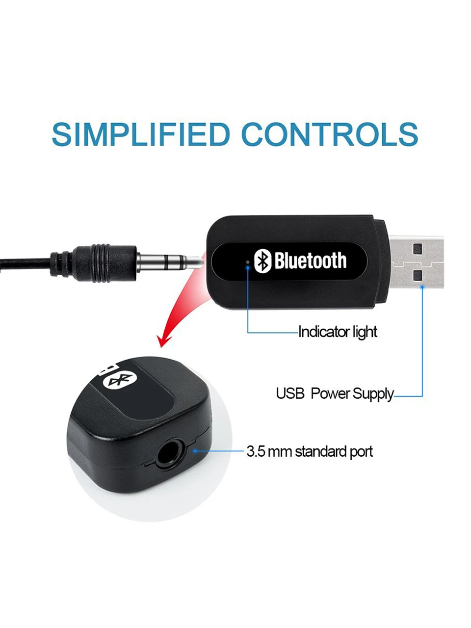 USB беспроводной Bluetooth автомобильный комплект стерео музыкальный приемник ключ с