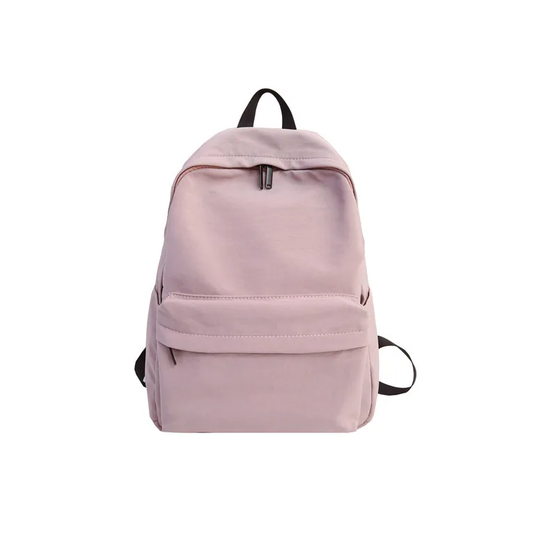 Pink HOCODO, однотонный холщовый рюкзак для подростков, женская повседневная школьная сумка большой емкости, Простой Школьный Рюкзак Для Путешествий Mochila - Цвет: Pink