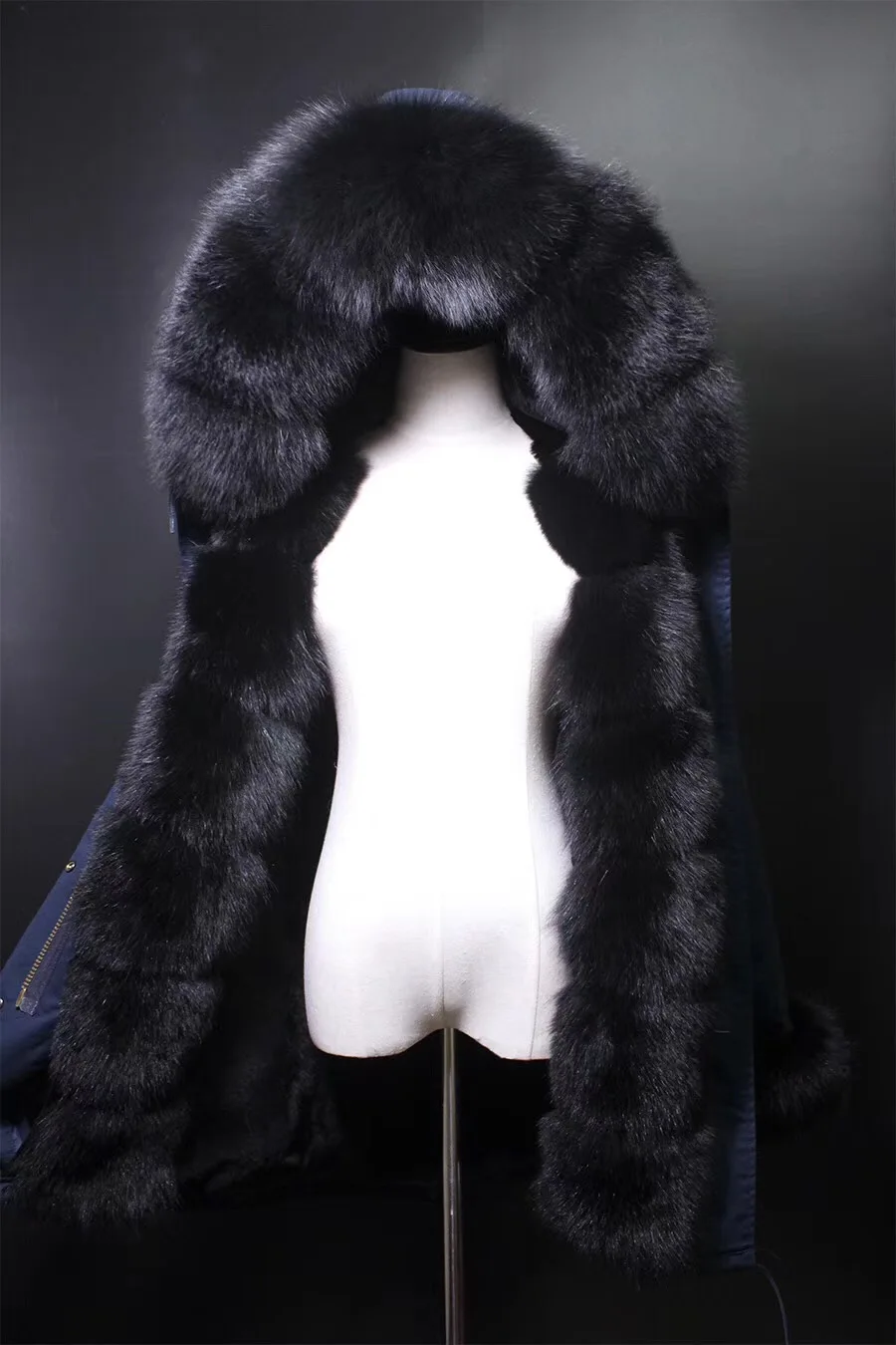 Новая модная длинная парка женская зимняя куртка с капюшоном и воротником из