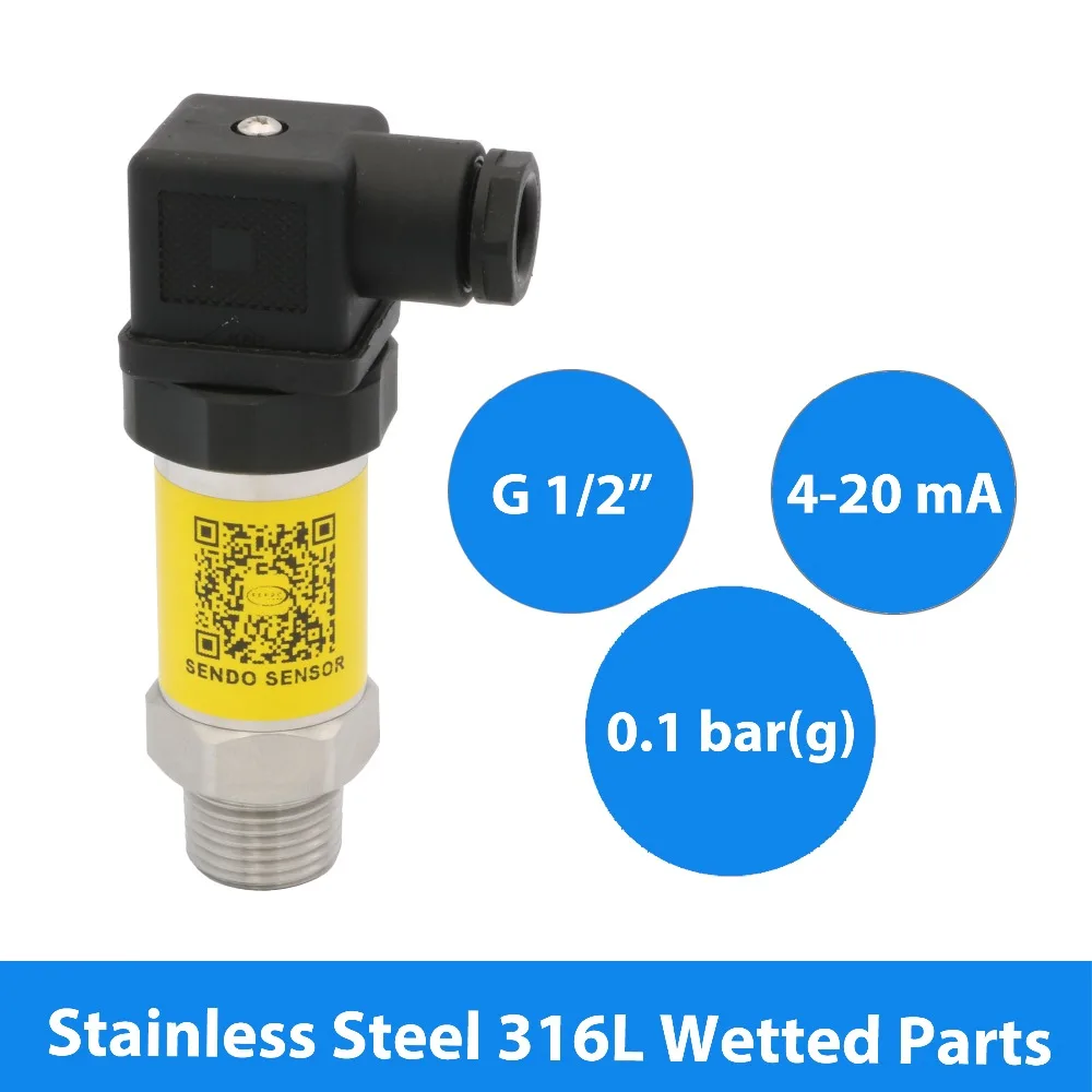 2 провода Датчик давления передатчик 4 20mA 0 1.5psi 0.1bar G1 Резьба din 43650 преобразователь 9