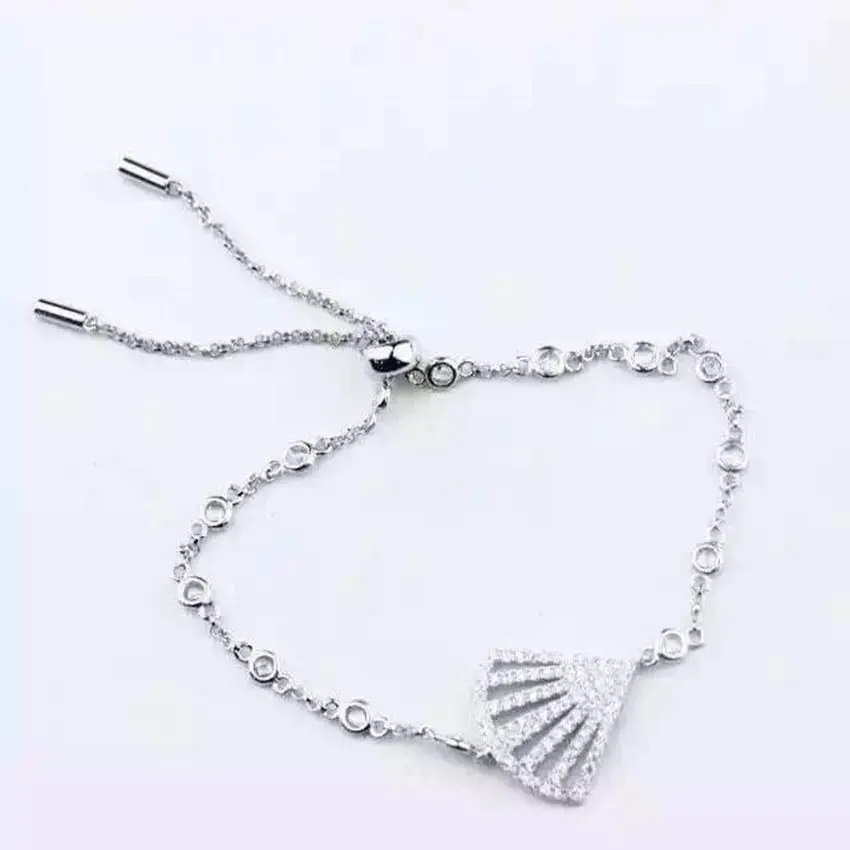 Роскошный AB циркониевый браслет-цепочка из стерлингового серебра 925 пробы с